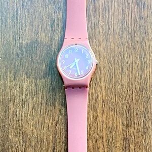 Swatch watch double wrap in pink